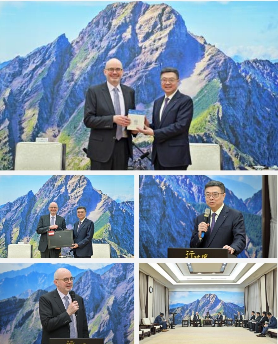 行政院長卓榮泰接見AIT台北辦事處新任處長谷立言，強調深化臺美合作