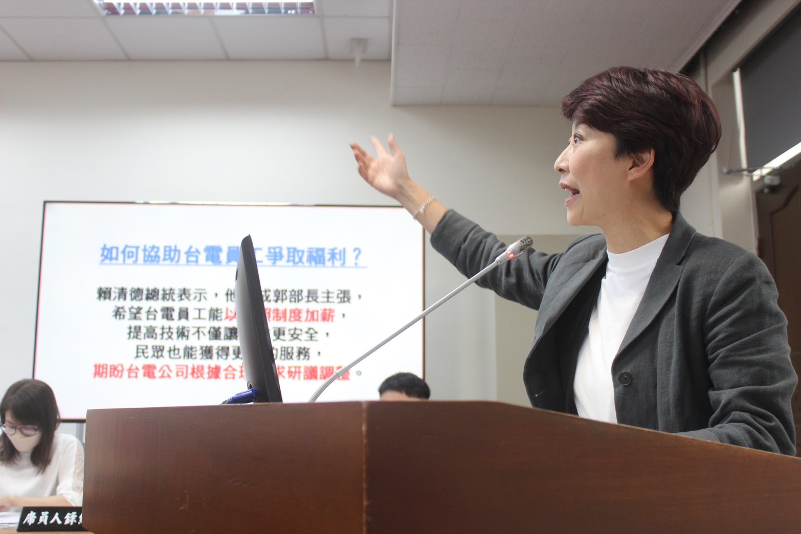 陳亭妃：電價凍漲，政府應兼顧台電員工權益