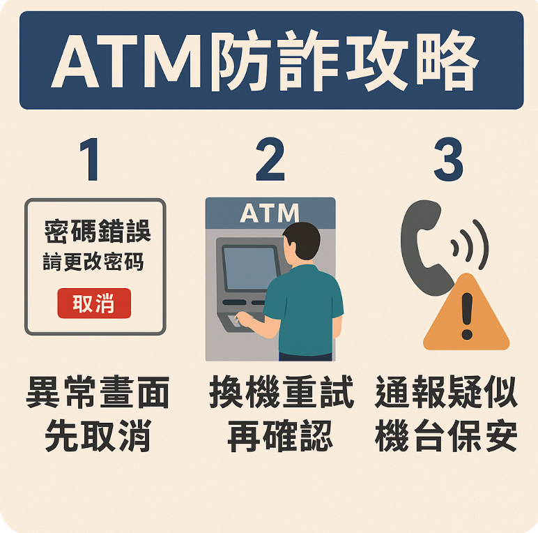 【警覺！ATM顯示錯誤密碼畫面恐是陷阱　專家提醒：千萬別當場改密碼】